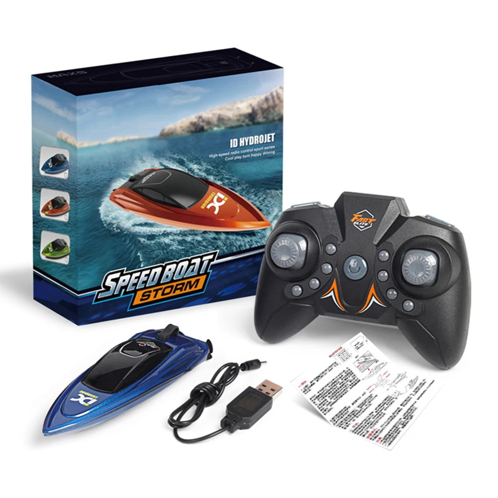 RC Speed Boat Remote Controlled High Speed LED Lamp Waterproof for Kids