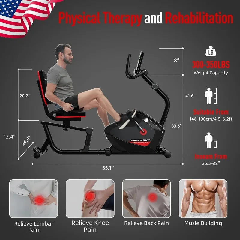 Bluetooth Recumbent Exercise Bike with Arm Exerciser