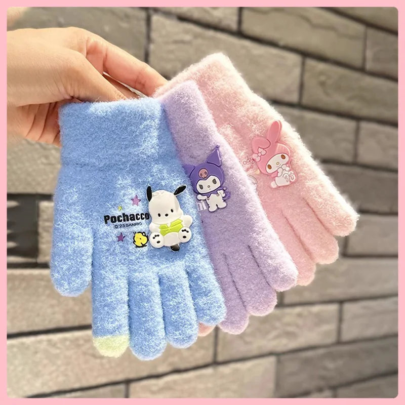 Cold-Proof Winter Finger Gloves Plush Screen Touch Warm Children Toddler Christmas Gloves