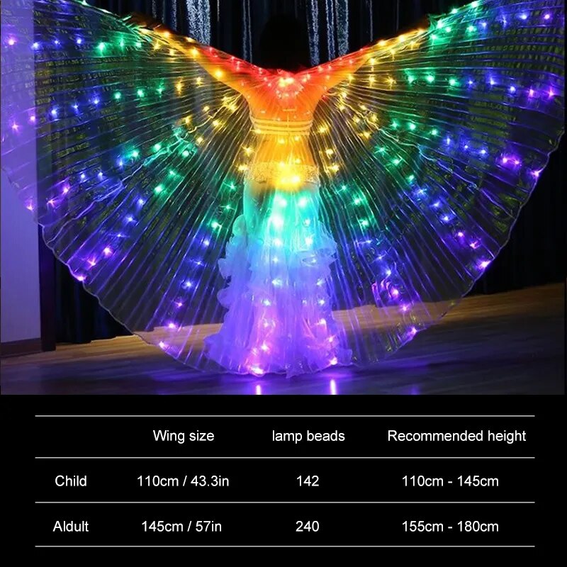 LED Butterfly Glowing Wing Dance Colorful Lighting Costumes