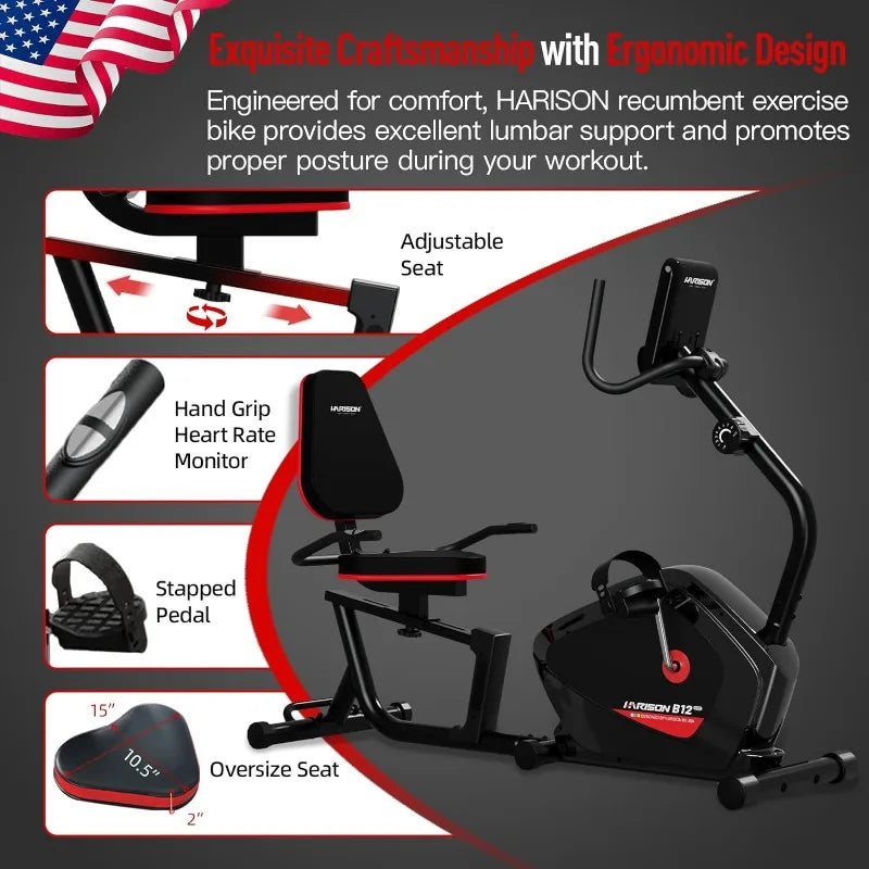 Bluetooth Recumbent Exercise Bike with Arm Exerciser