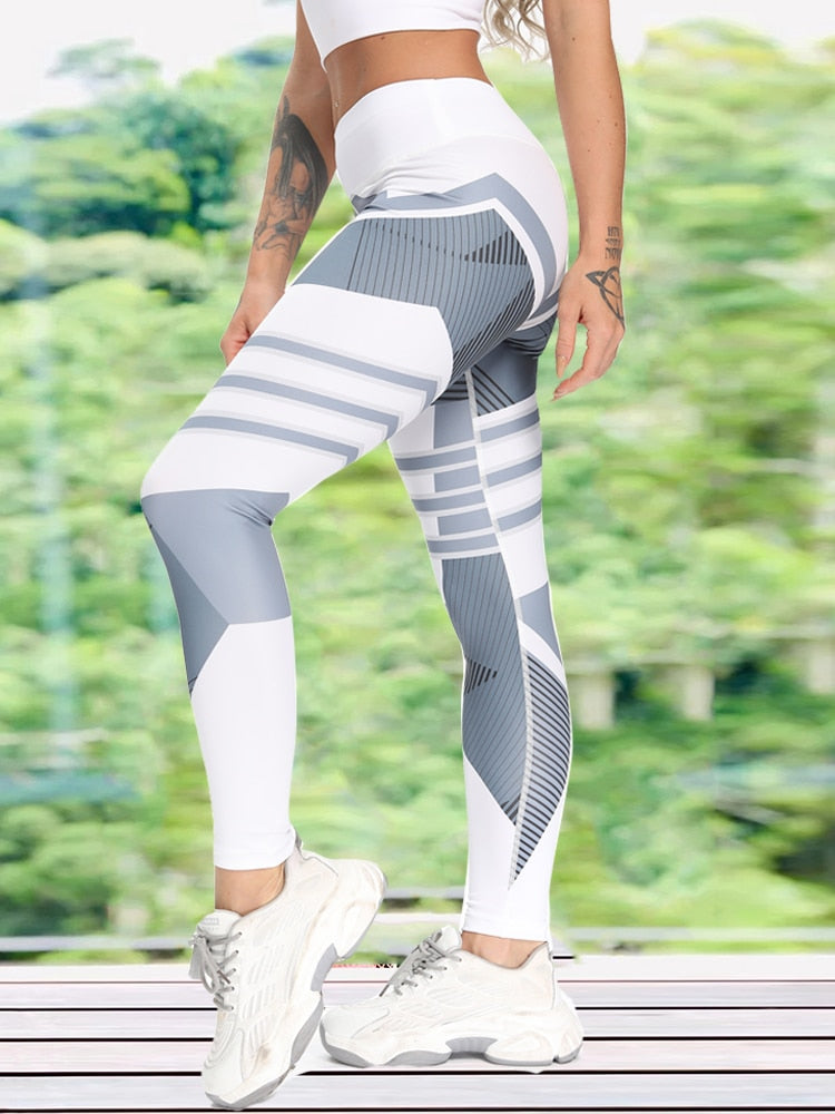 Reflective Material Printed Fitness Leggings  Glow in Dark Pants - peterkaczconnect