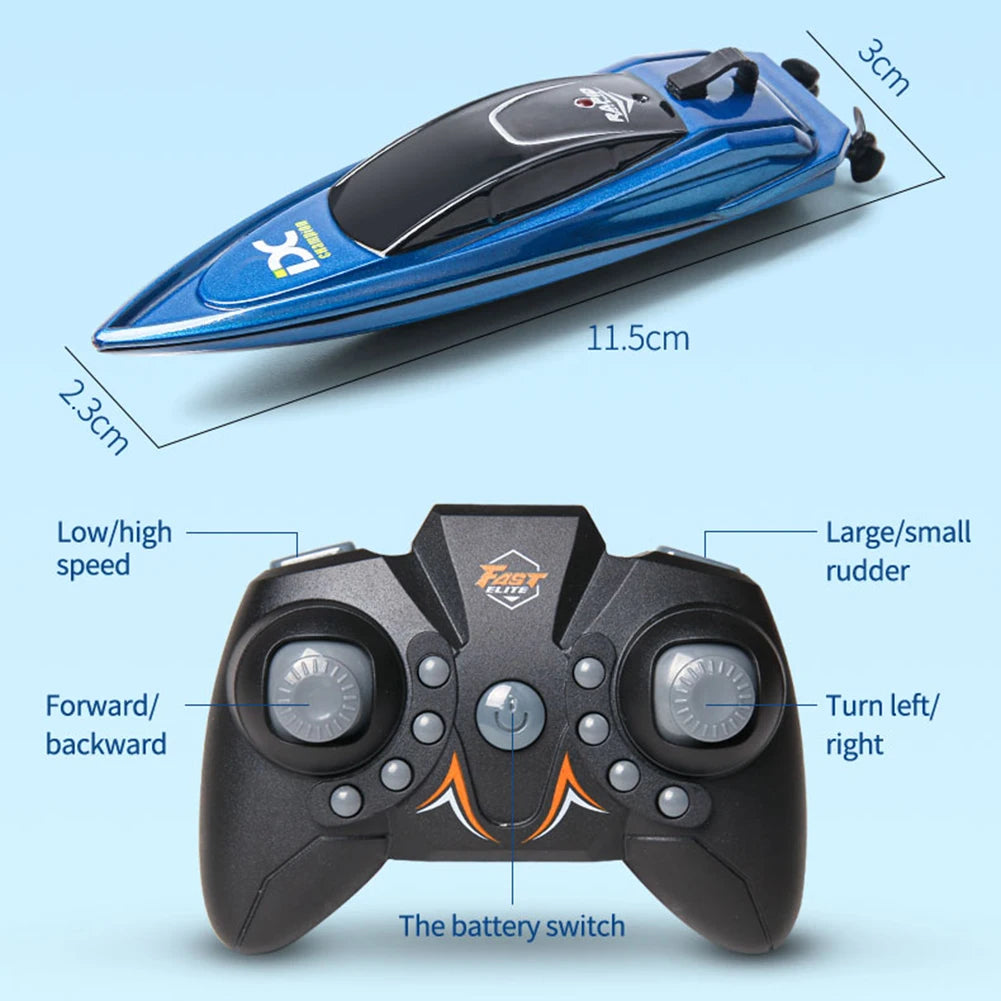 RC Speed Boat Remote Controlled High Speed LED Lamp Waterproof for Kids