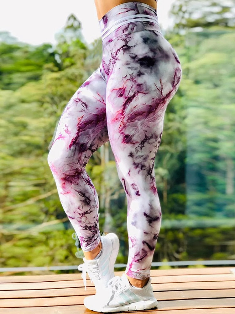 Reflective Material Printed Fitness Leggings  Glow in Dark Pants - peterkaczconnect