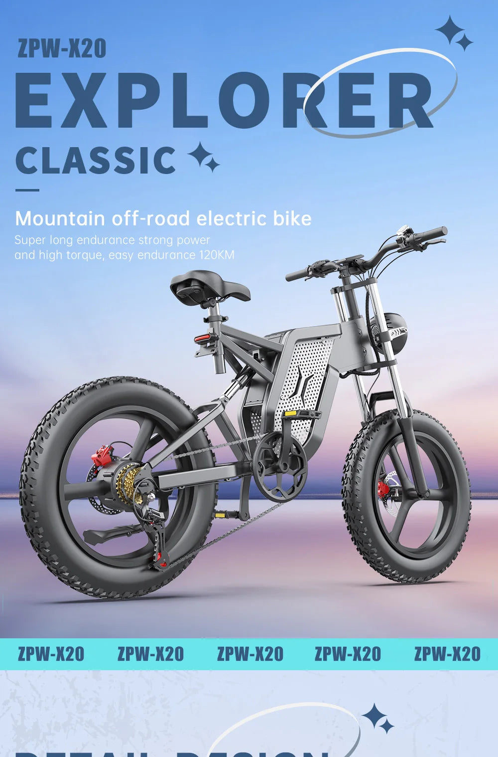 Electric Bicycle 2000W 48V 20inch 4.0 off-road Mountain Ebikes