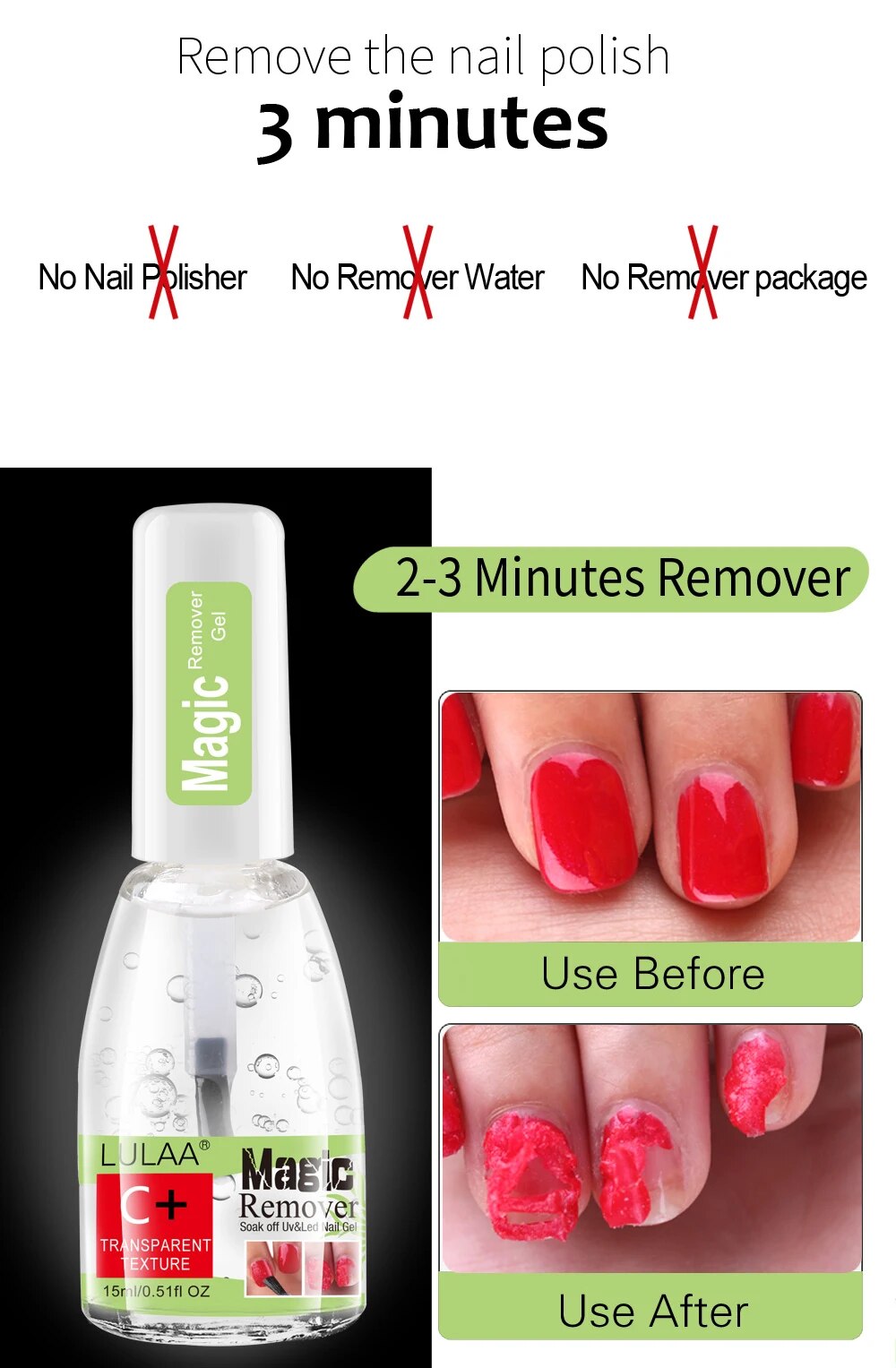 Gel Nail Polish Remover Soak Off Nail Cleaner