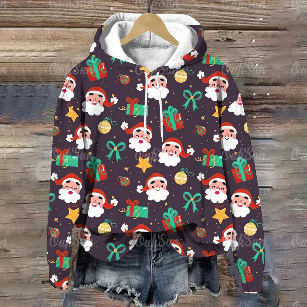 Christmas Women's Hooded Sweatshirt Christmas Printed