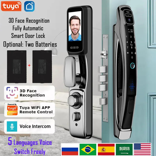 Face Recognition Smart Door Lock With Camera Video Call Voice Intercom