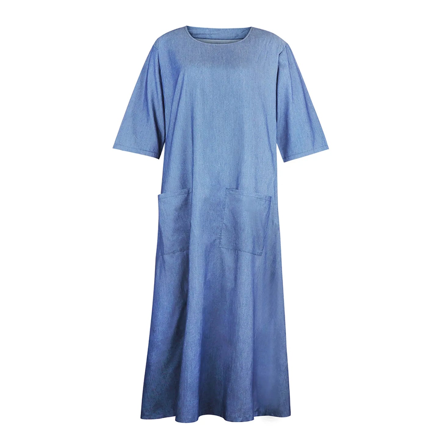 Lapel Loose Summer Long Denim Maxi Dress Dress