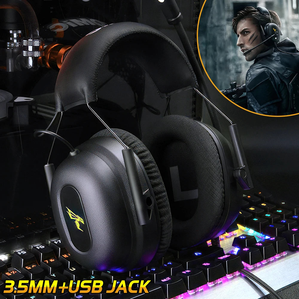 Surround Sound Gaming Headset for PS5/PS4/PC Computer Gamer