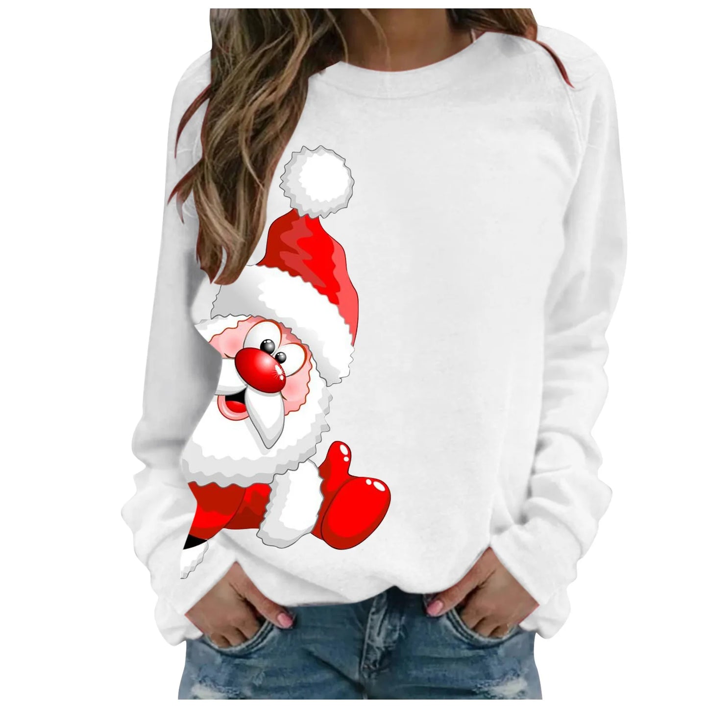 Women Sweatshirt Long-Sleeved Pullover Christmas