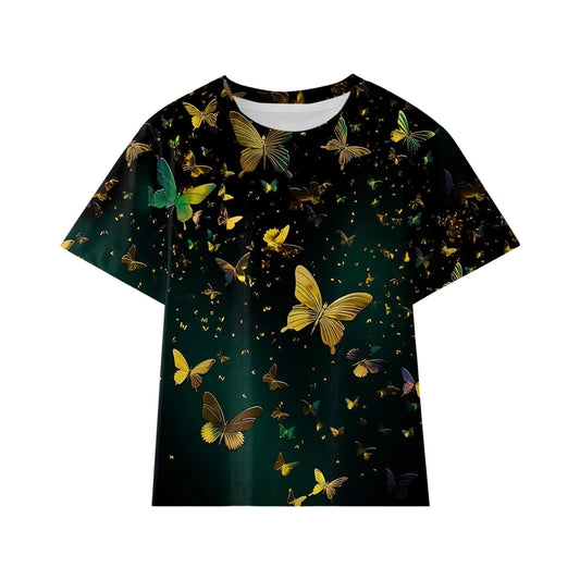 Toddler Boys Girls Butterflies Prints Trendy  Tee Shirt