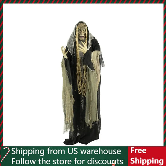 Life Size Animatronic Witch Halloween Decoration Outdoor