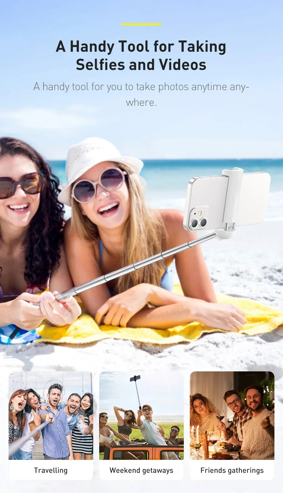 Mini Foldable Bluetooth Selfie Stick Handheld Smartphone