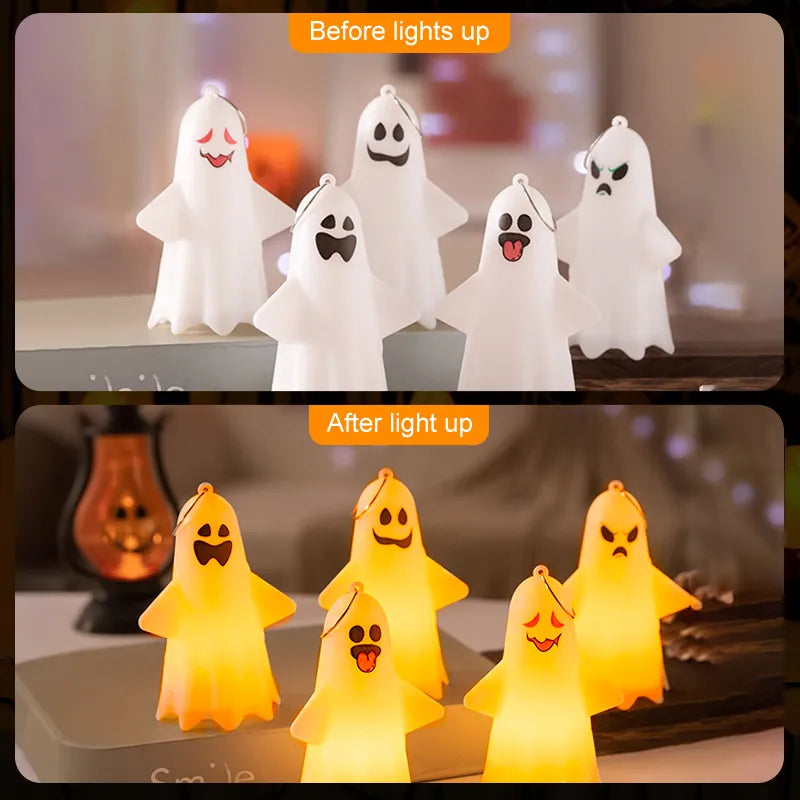 5/10pcs Halloween Ghost Light Cute Hanging Pendant Lamp