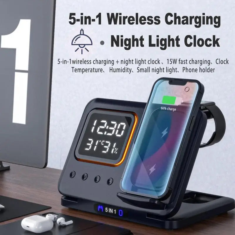 Phone Charger Stand Temperature Display Wireless Charger