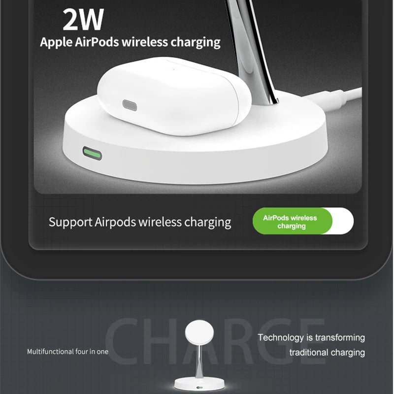 3 In1 Magnetic Fast Wireless Charger Stand