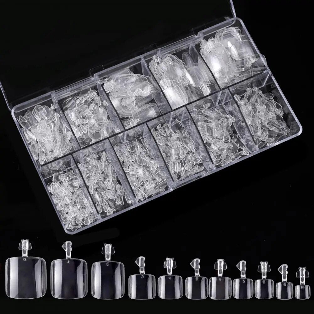 1~8PCS Box Quick Extension Nail Mold Tips Finger Extension