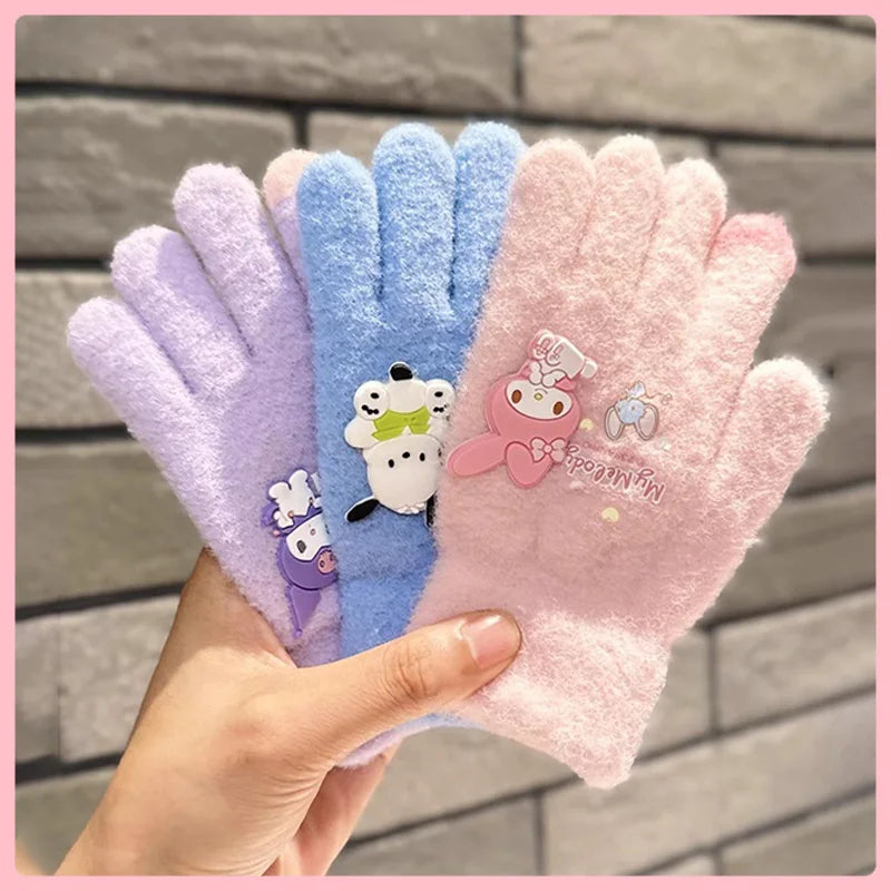 Cold-Proof Winter Finger Gloves Plush Screen Touch Warm Children Toddler Christmas Gloves