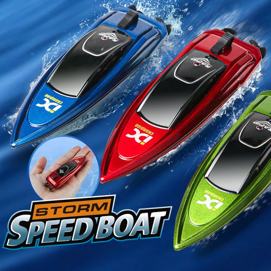 RC Speed Boat Remote Controlled High Speed LED Lamp Waterproof for Kids