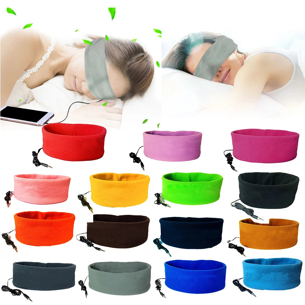 Soft Sleeping Aid Wired Stereo Music Earphone Washable Sleep Headset blindfold