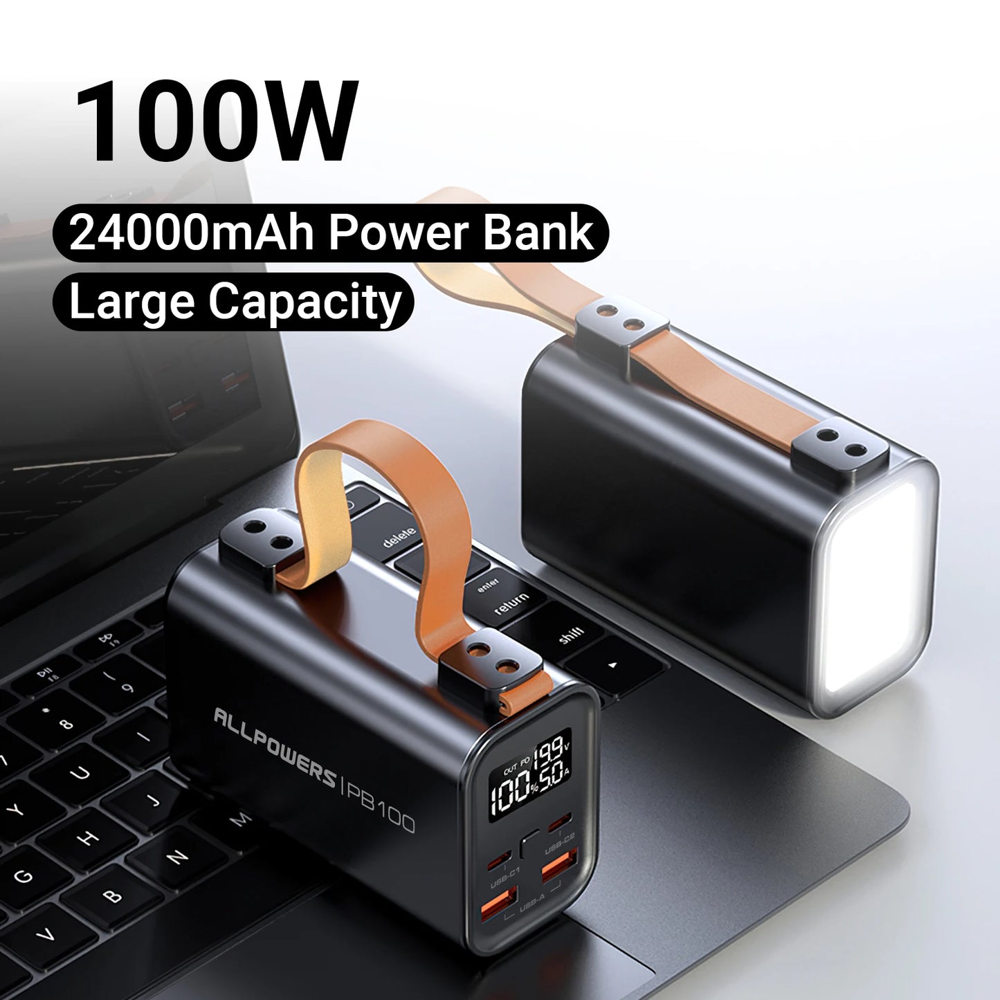 100W  Fast Charging Powerbank Portable Battery Charger For Laptop phone