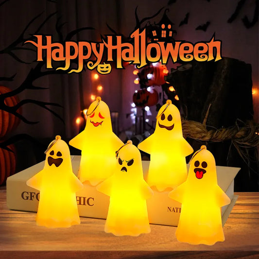 5/10pcs Halloween Ghost Light Cute Hanging Pendant Lamp