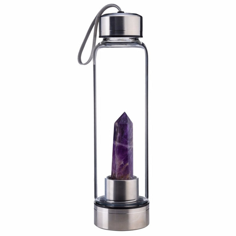 Drink Water Bottle Crystal Healing Energy Stone Glass - peterkaczconnect