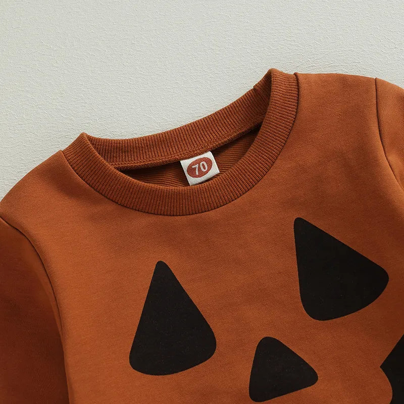 0-3Years Toddler Fall Outfits Pumpkin Face Print Sweatshirts