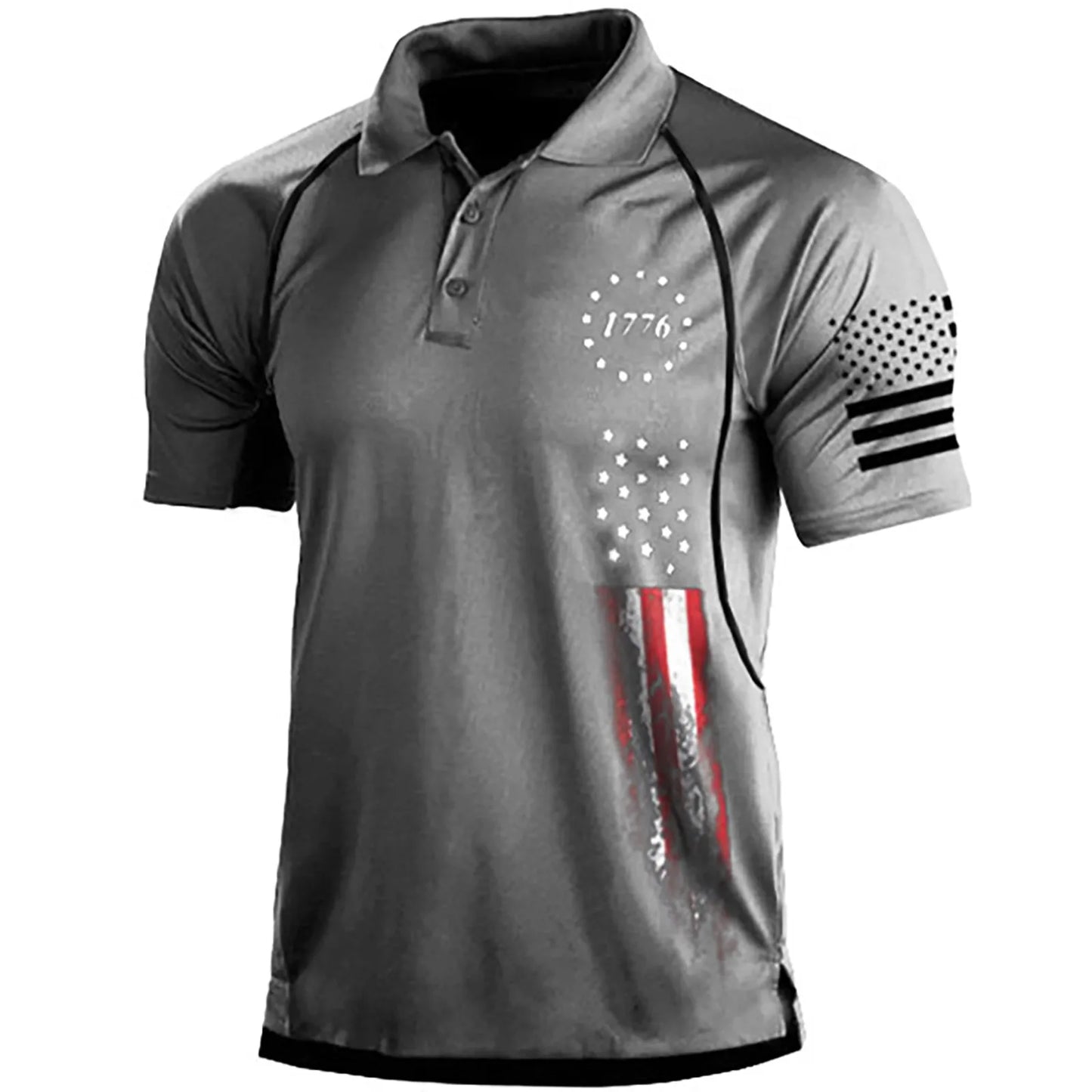 Independence Day Mens Polo Shirts American Flag T Shirt