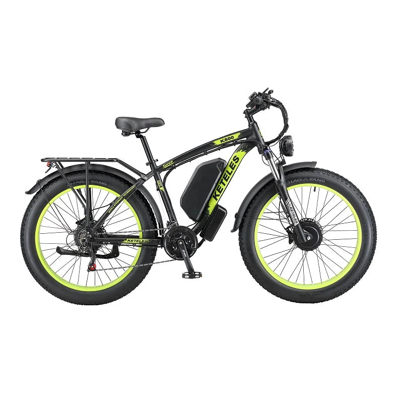 Dual Motor, Two Wheel Drive Battery, Off-Road Fat Tire, E-Bike