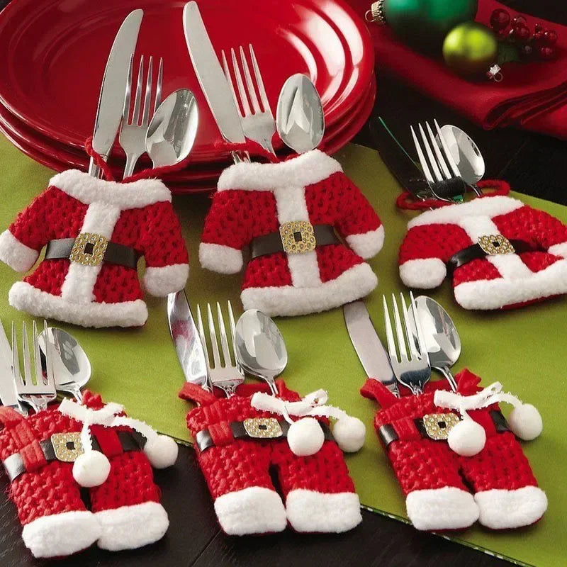 Chirstmas Tableware Holder Knife Fork Cutlery Set