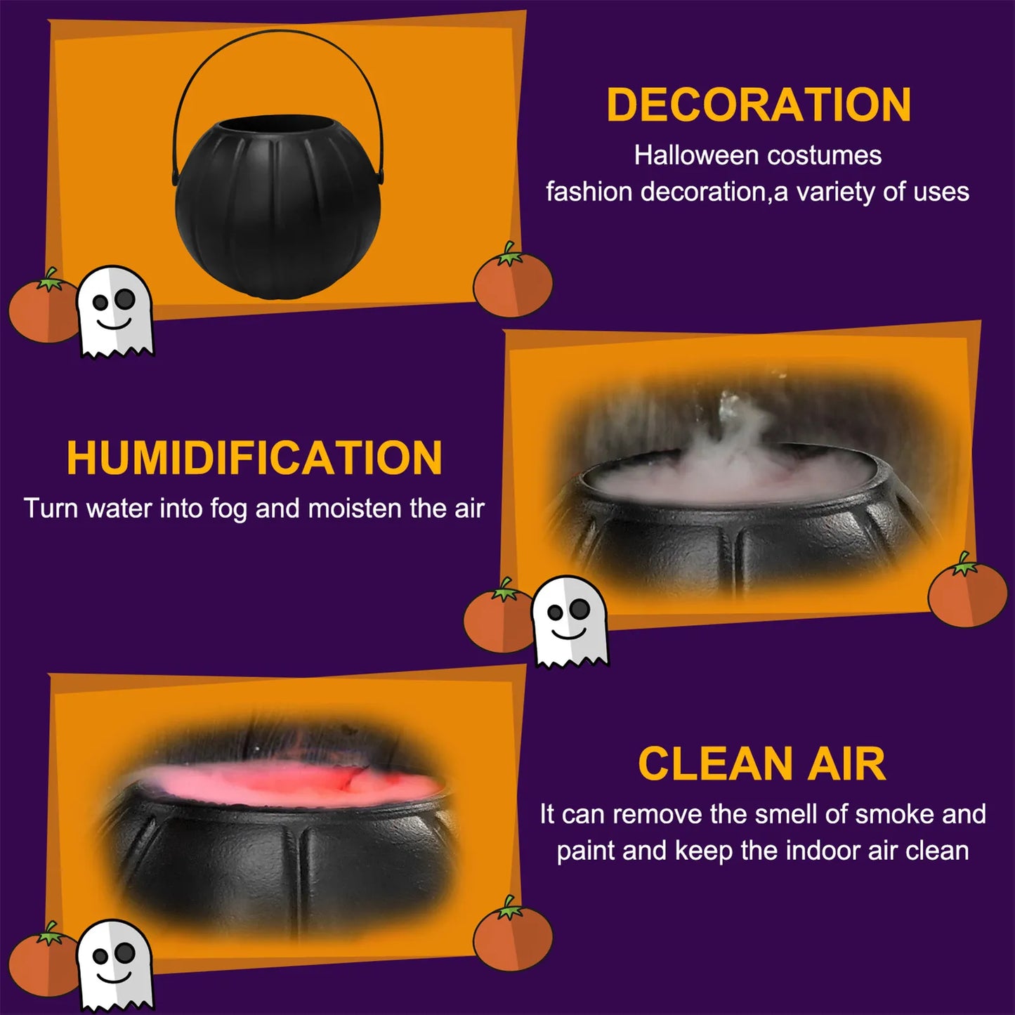 Halloween Witch Pot  Fog Maker Water Fountain Decoration