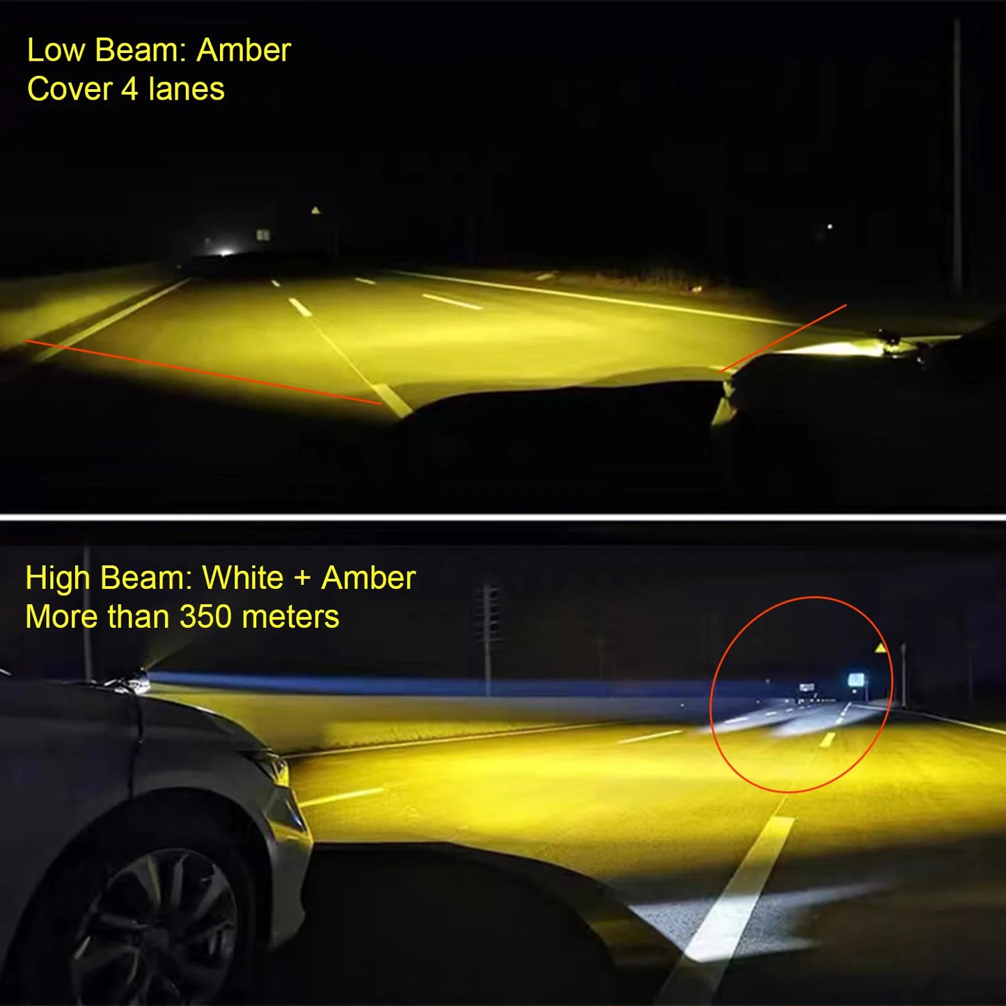 Z20 LED White Amber  Work Fog Driving Lights Bar