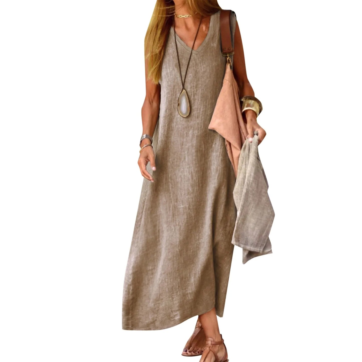 Women'S Sleeveless Summer Long Dress