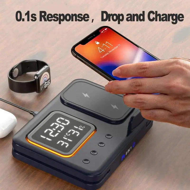 Phone Charger Stand Temperature Display Wireless Charger