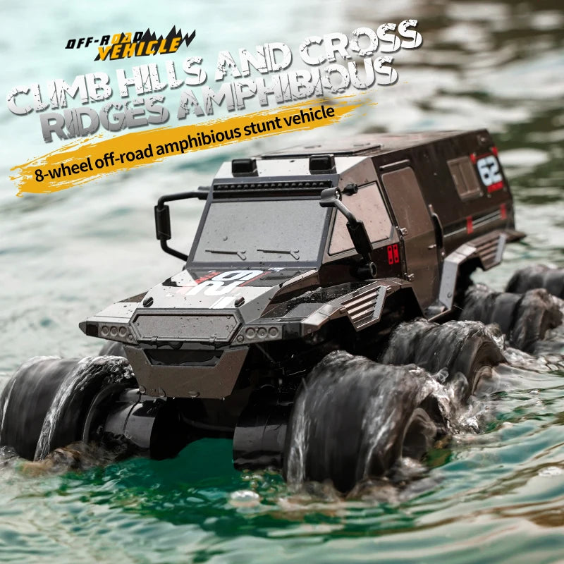 RC Car 8WD Off-road Amphibious Stunt Vehicle  Racing Truck Waterproof