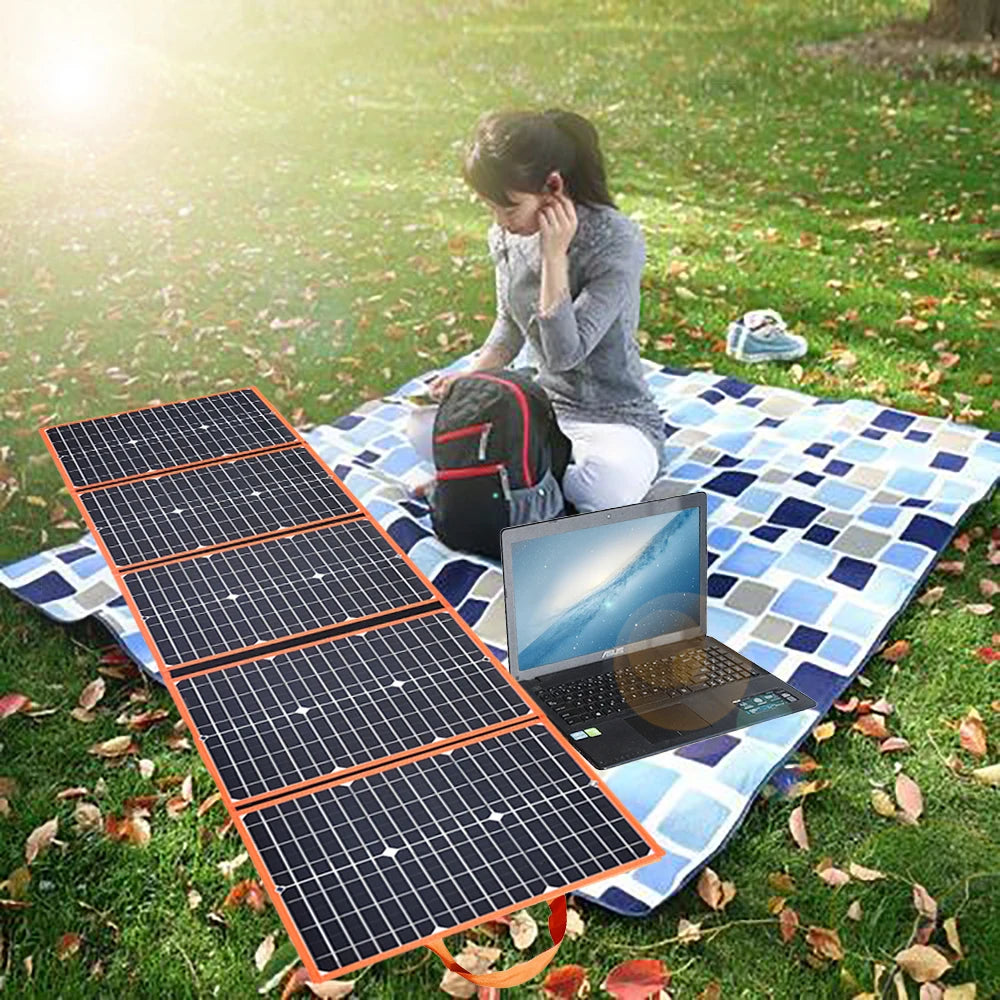 100w Foldable solar panel portable solar charger 12v  5v usb