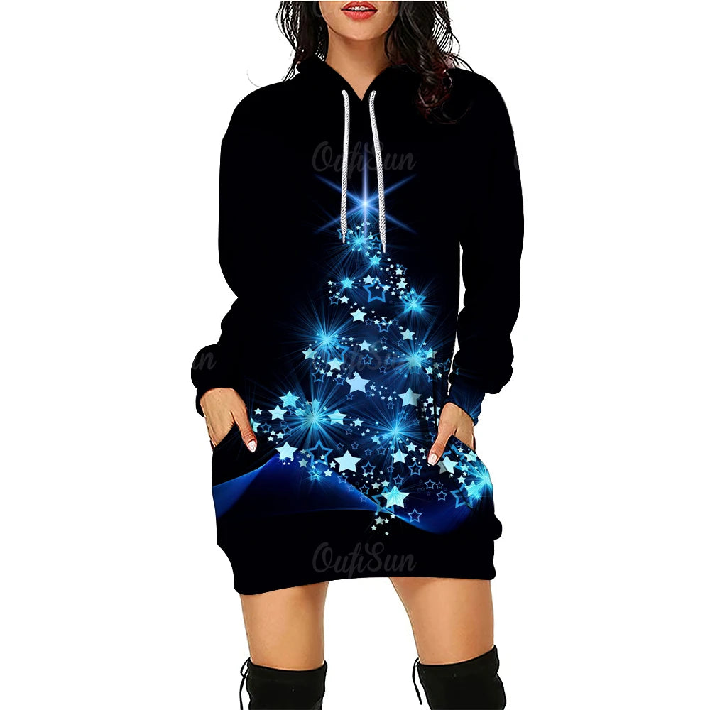 Women's Hoodies Dress New Funny Pattern Sweater