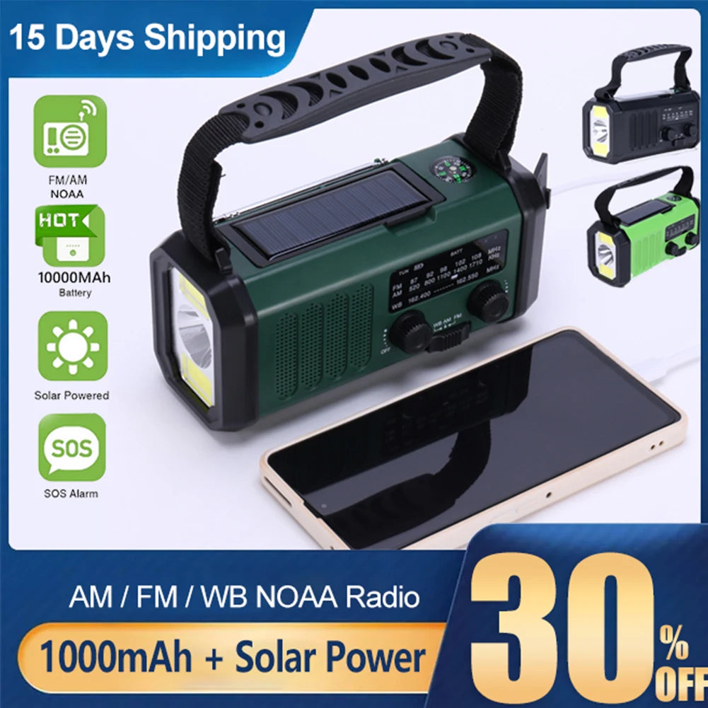 Emergency Solar Power Radio Hand Crank Dynamo Wind Up Phone Charger