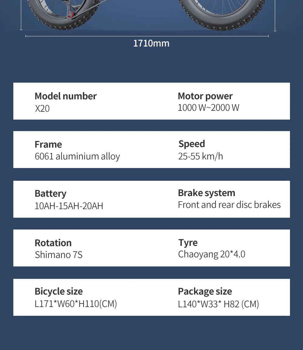 Hydraulic brake 48V Adult Electric bike 20 inch Fat Tires