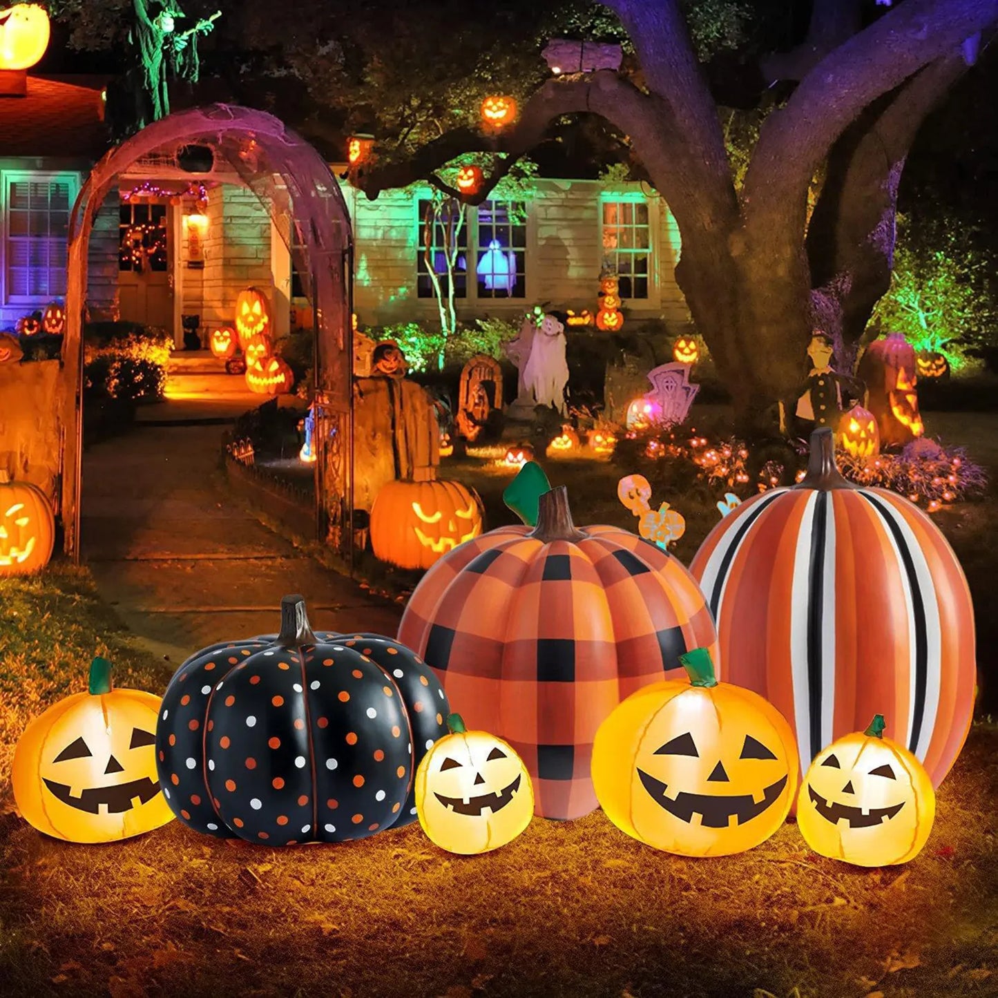 Large Halloween Inflatable Pumpkin Light Up Decoration