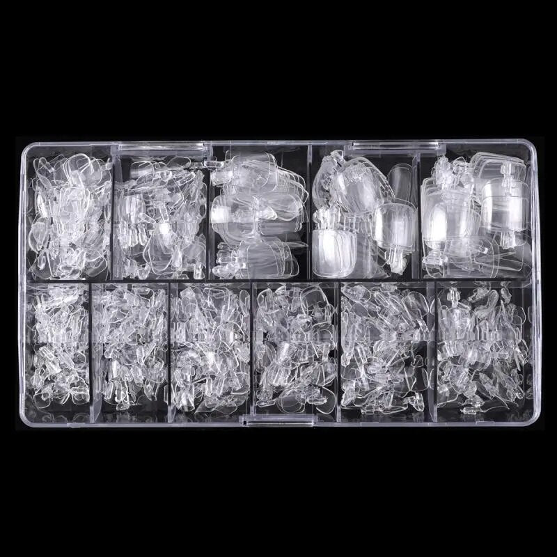 1~8PCS Box Quick Extension Nail Mold Tips Finger Extension