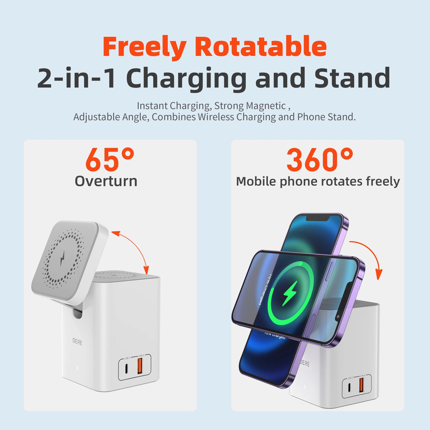 Wirelless Mobile Phone Magnetic Station Fast Charger