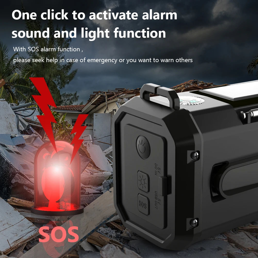 Emergency Solar Power Radio Hand Crank Dynamo Wind Up Phone Charger