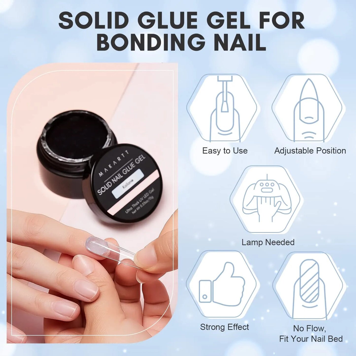 Makartt Solid Nail Gel Glue for Soft Gel Nail Tips