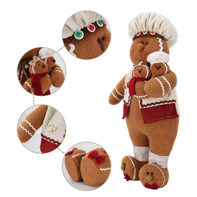 Christmas Gingerbread Man Doll Stuffed Plush Gingerbread Man