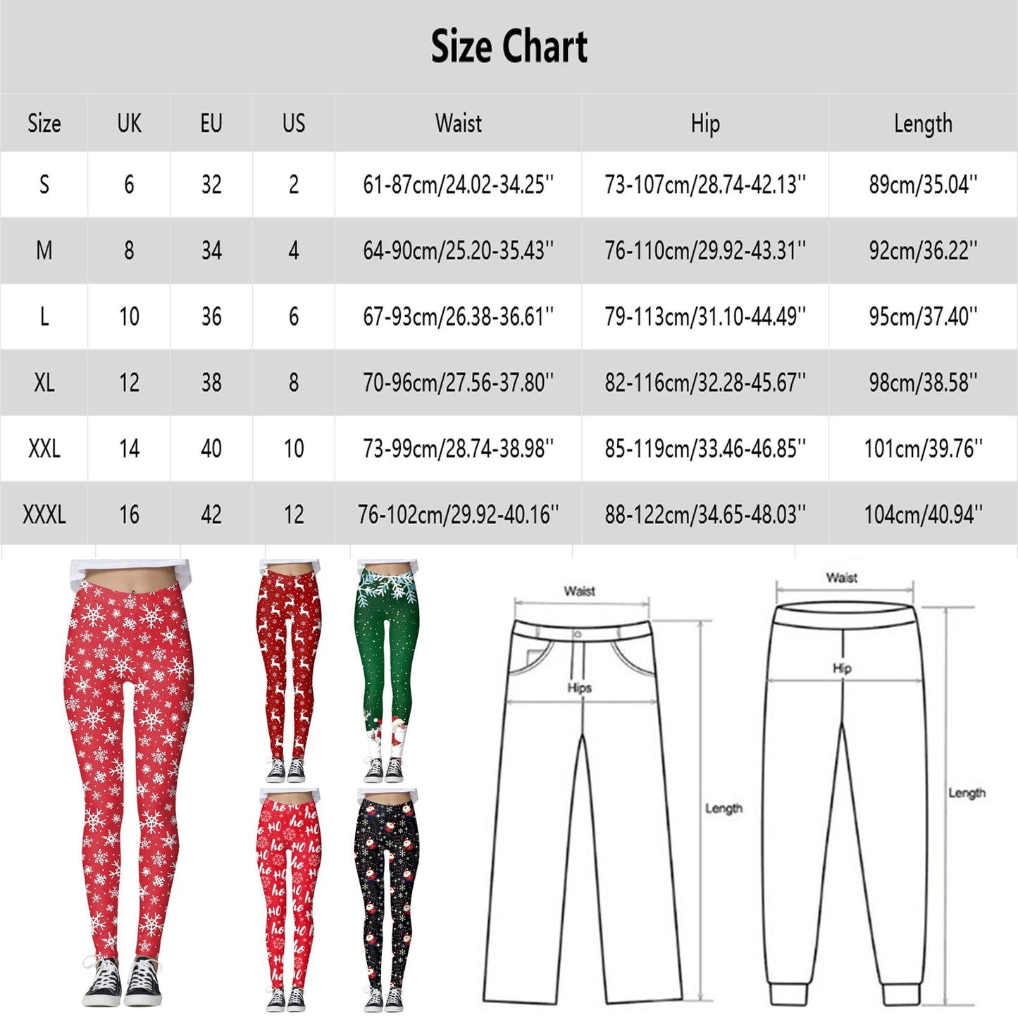 Christmas Printed Dress Pants For Women Yoga Winter