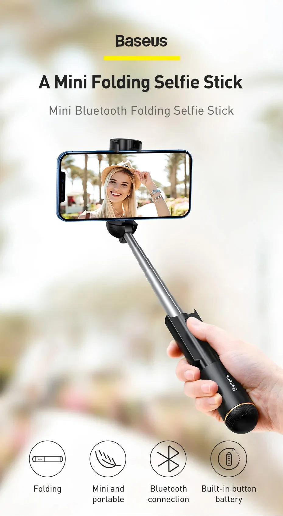 Mini Foldable Bluetooth Selfie Stick Handheld Smartphone