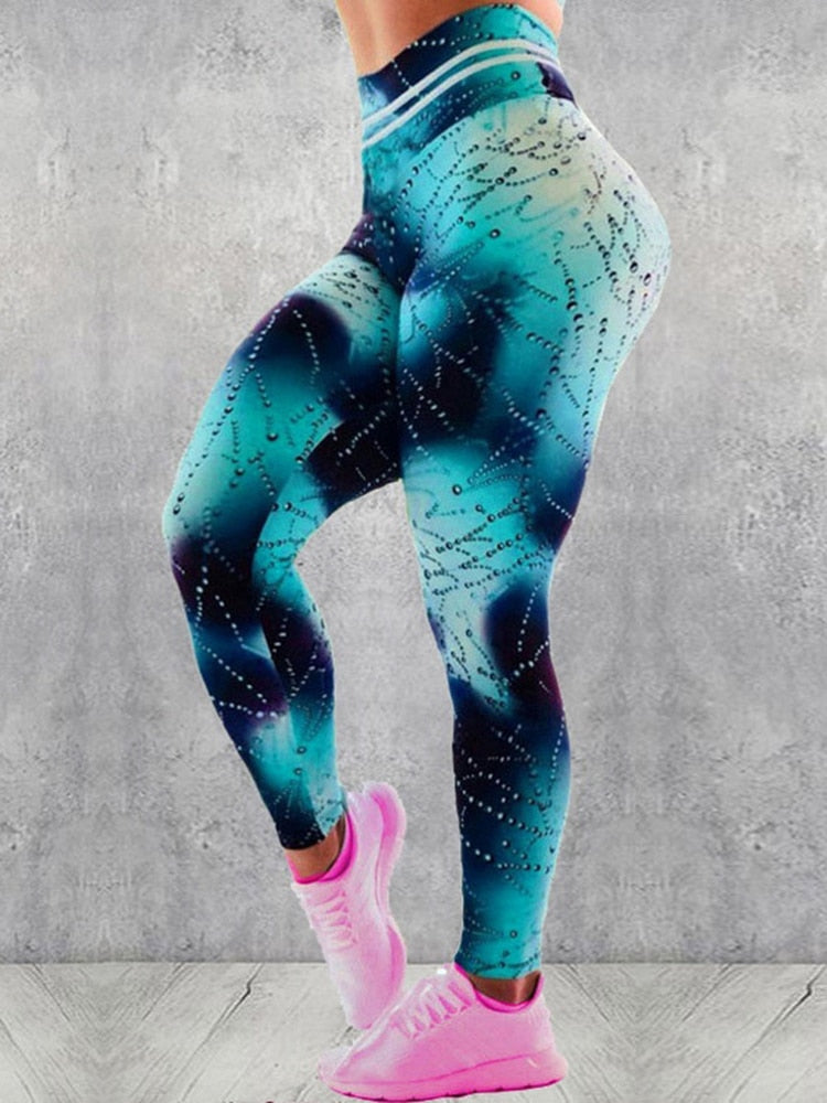 Reflective Material Printed Fitness Leggings  Glow in Dark Pants - peterkaczconnect